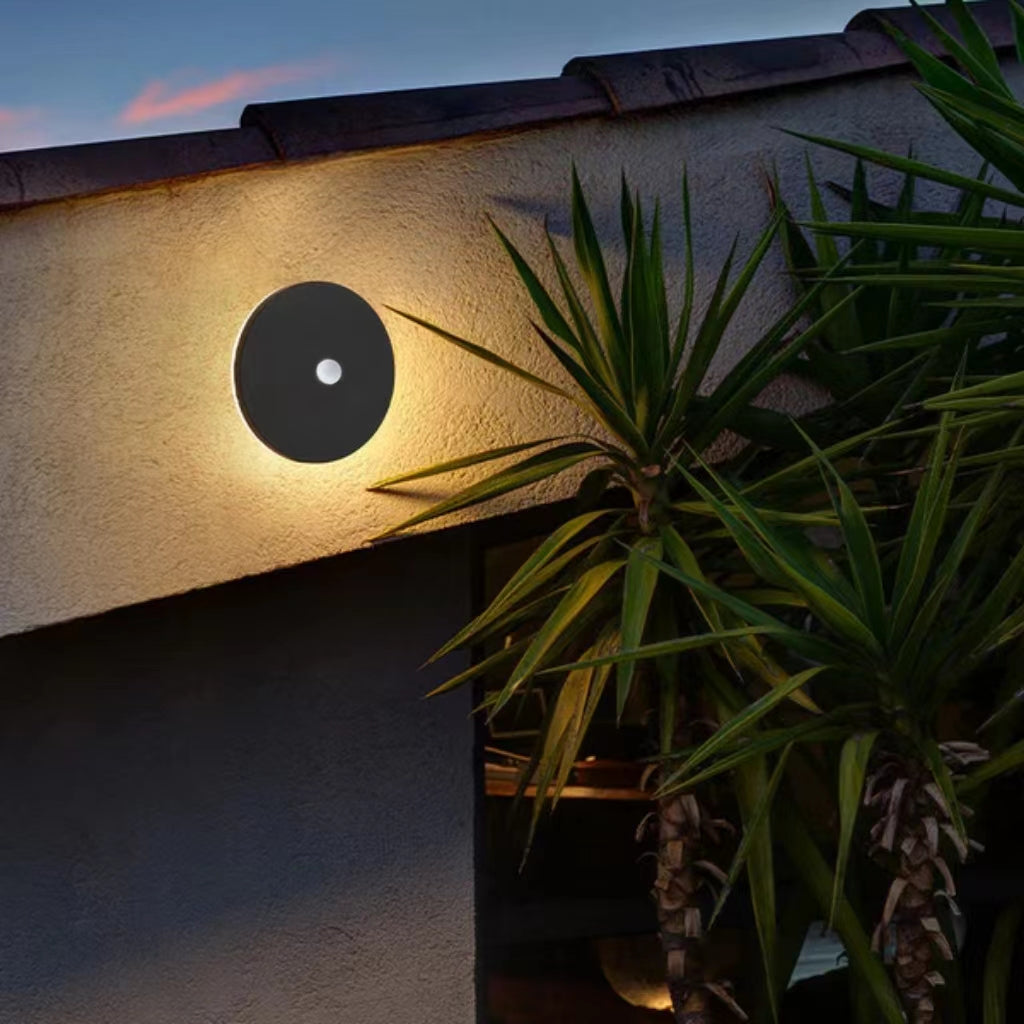 Modern LED Outdoor Wall Light - White/Black Metal for Garden