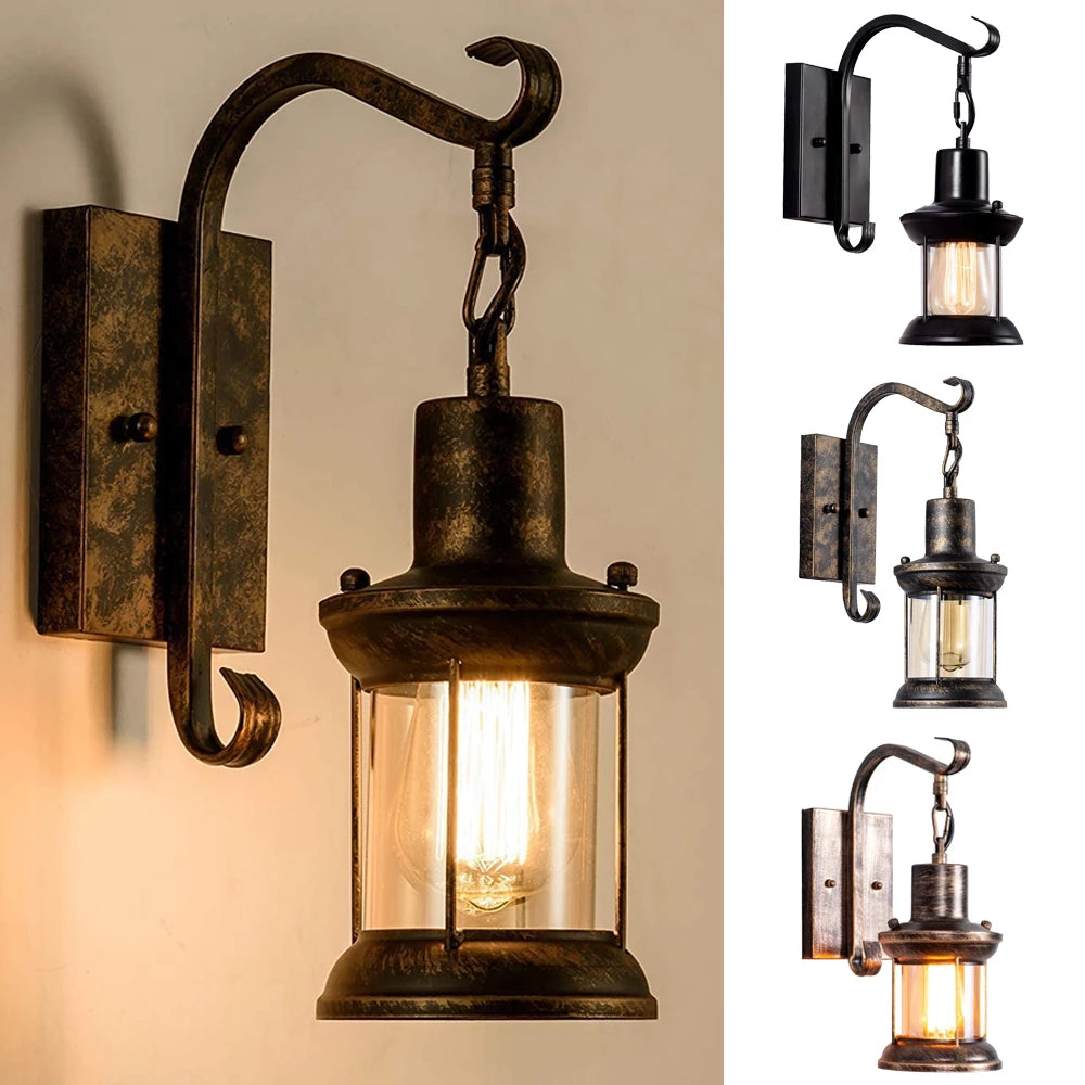 Silva Vintage Industrial Wall Lamp - Black and Bronze Metal/Glass for Indoor Use