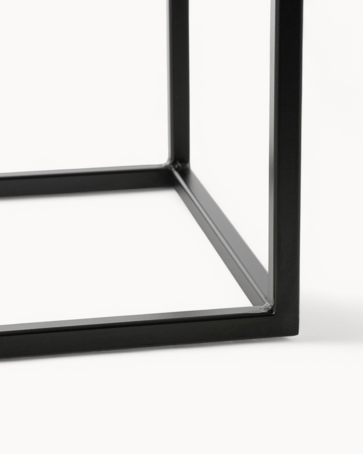 Mica Decorations Goa Set of 2 Side Tables – Black Metal – Dimensions: 30x30x42 cm