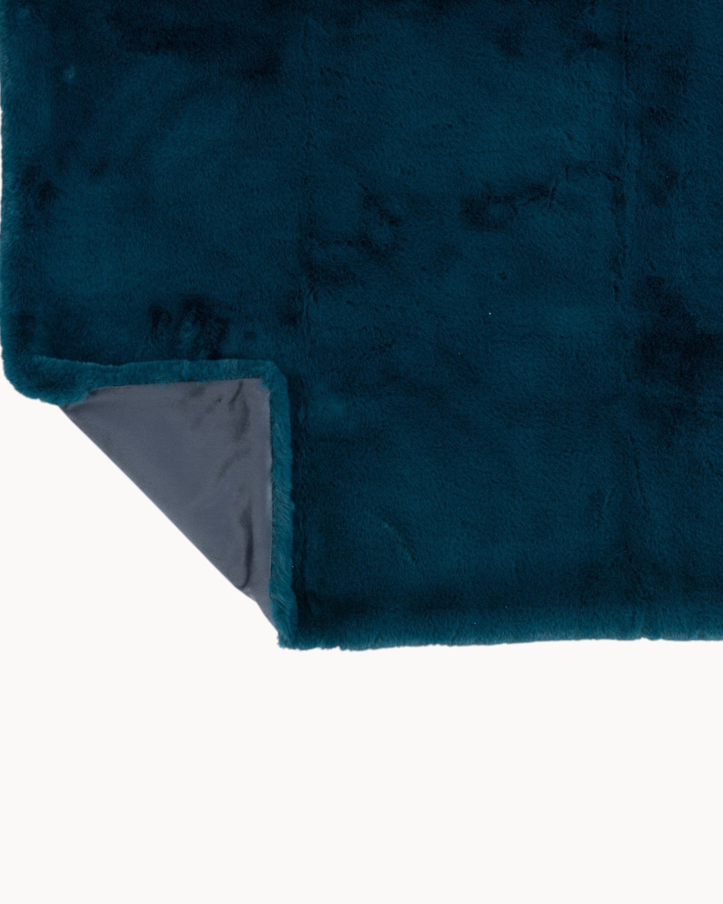 J-Line Cozy Fur Blanket – Soft Teal Polyester, 180x130 cm