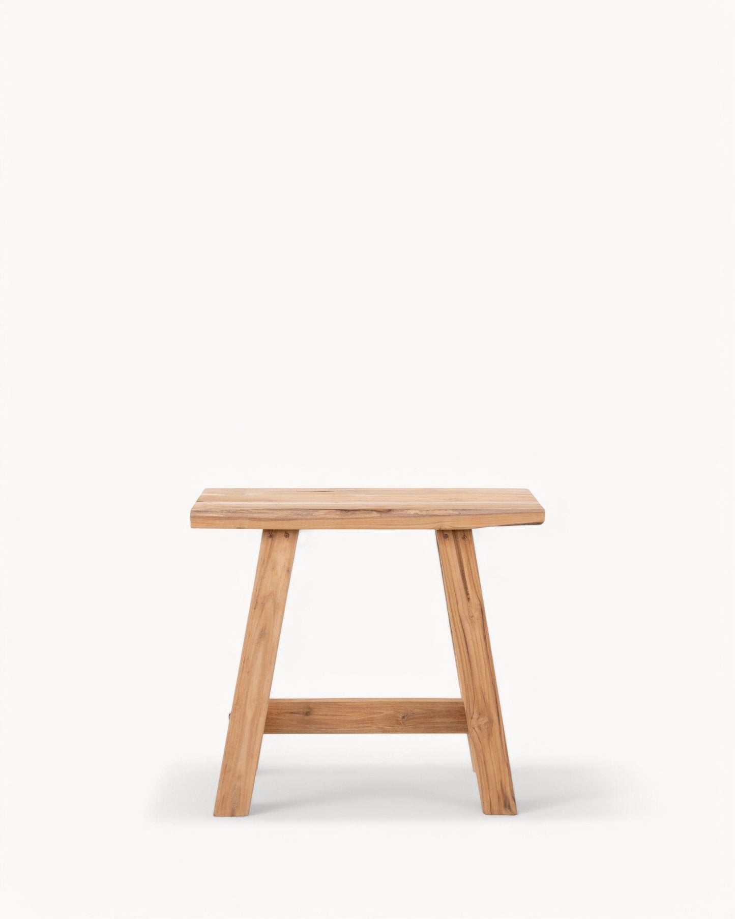 Barcelona Bench – Natural Teak Wood – 50x25x45 cm – Versatile Indoor and Outdoor Furniture