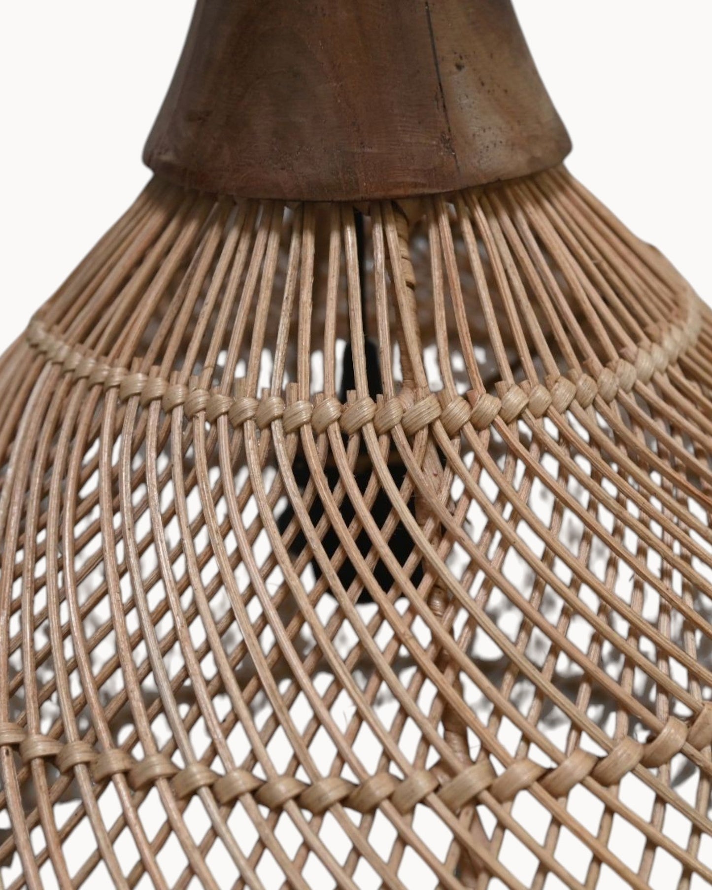 Natural Rattan Hanging Lamp Ø43cm – HSM Collection – Teak Finish – E27 Socket