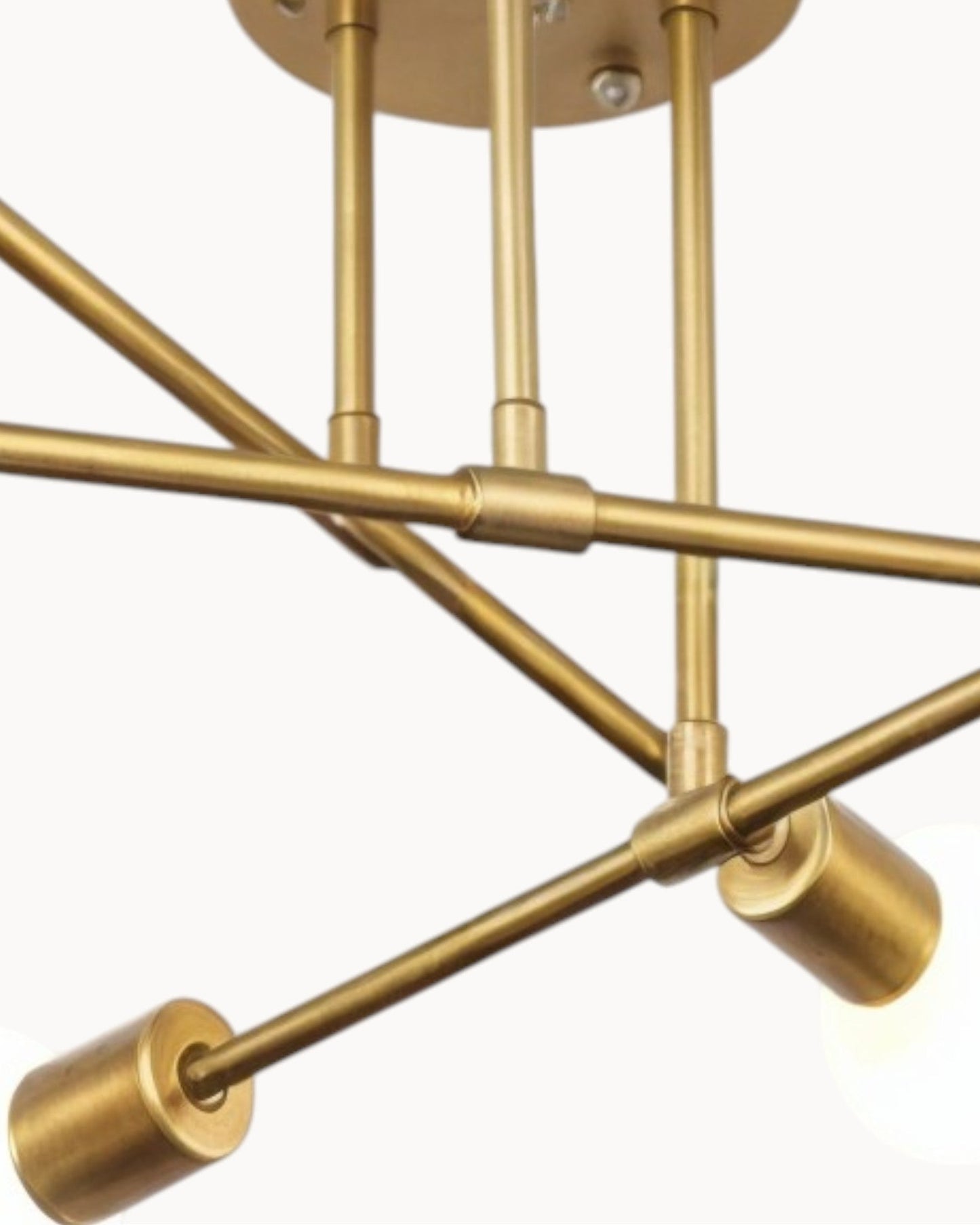 70cm Modern Retro Ceiling Light – 6-Bulb Black and Gold Design