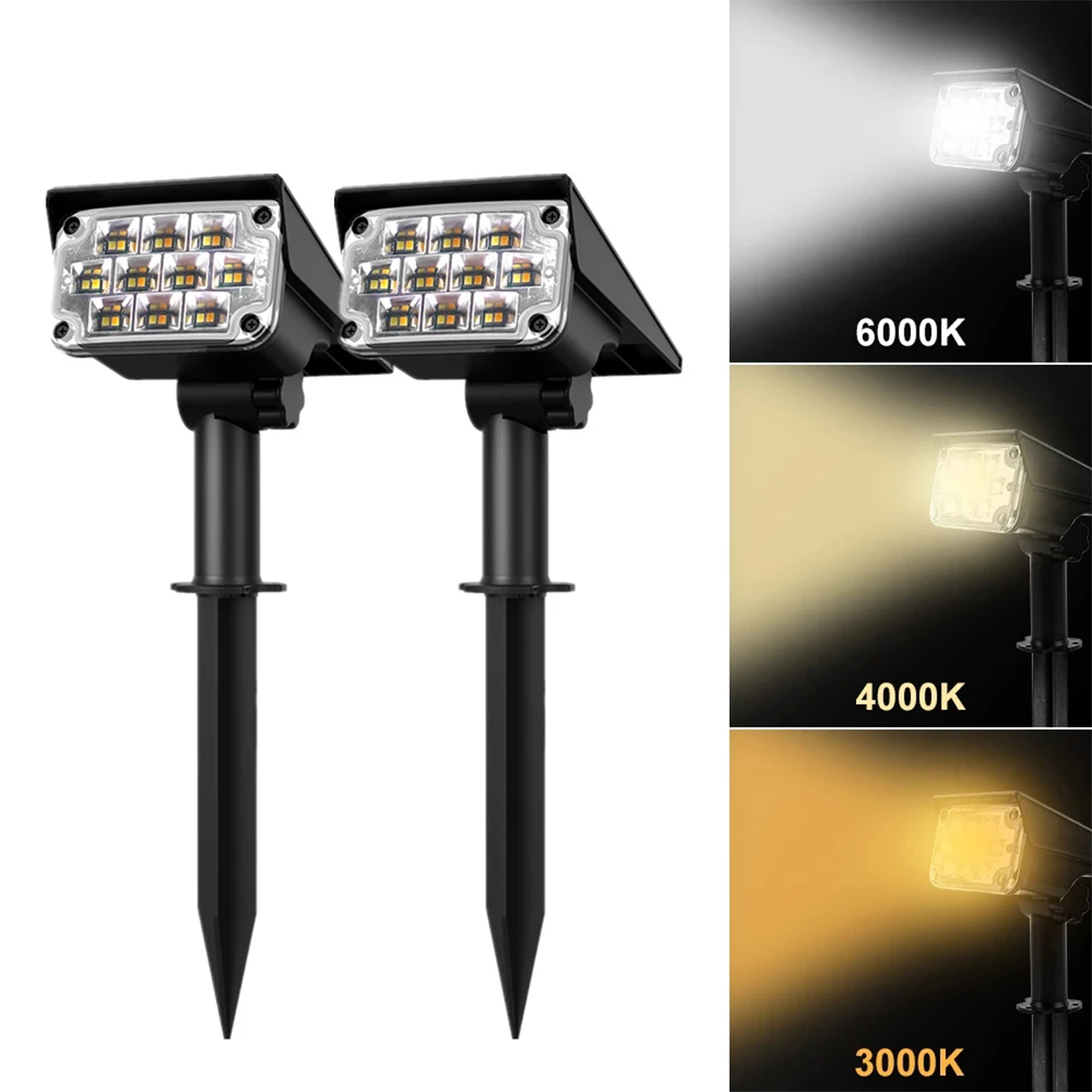 Deluxe Solar-Powered Wireless LED Garden Spotlight | BOGO
