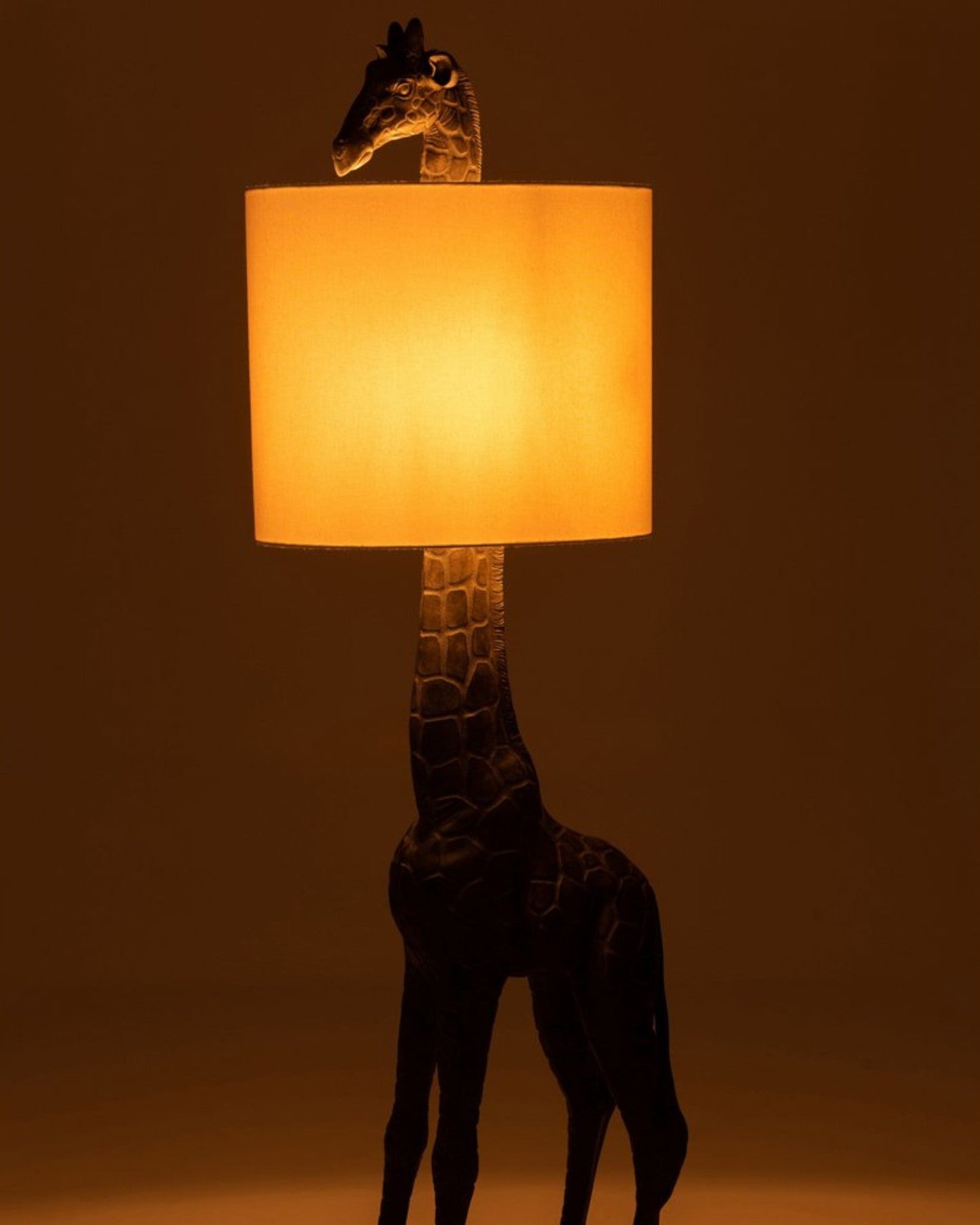 J-Line Dark Brown Polyresin Giraffe Floor Lamp - 179 cm