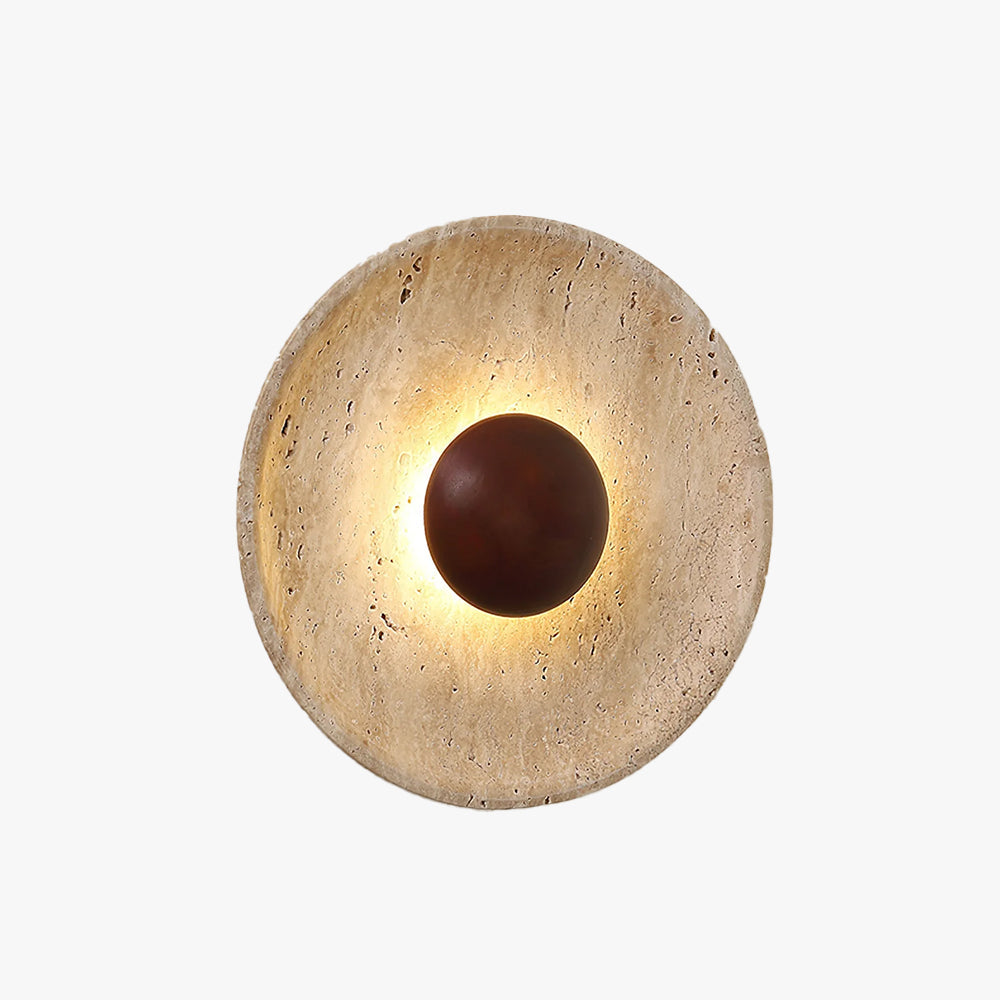 Travertine Aveny Rond Indoor Wall Light