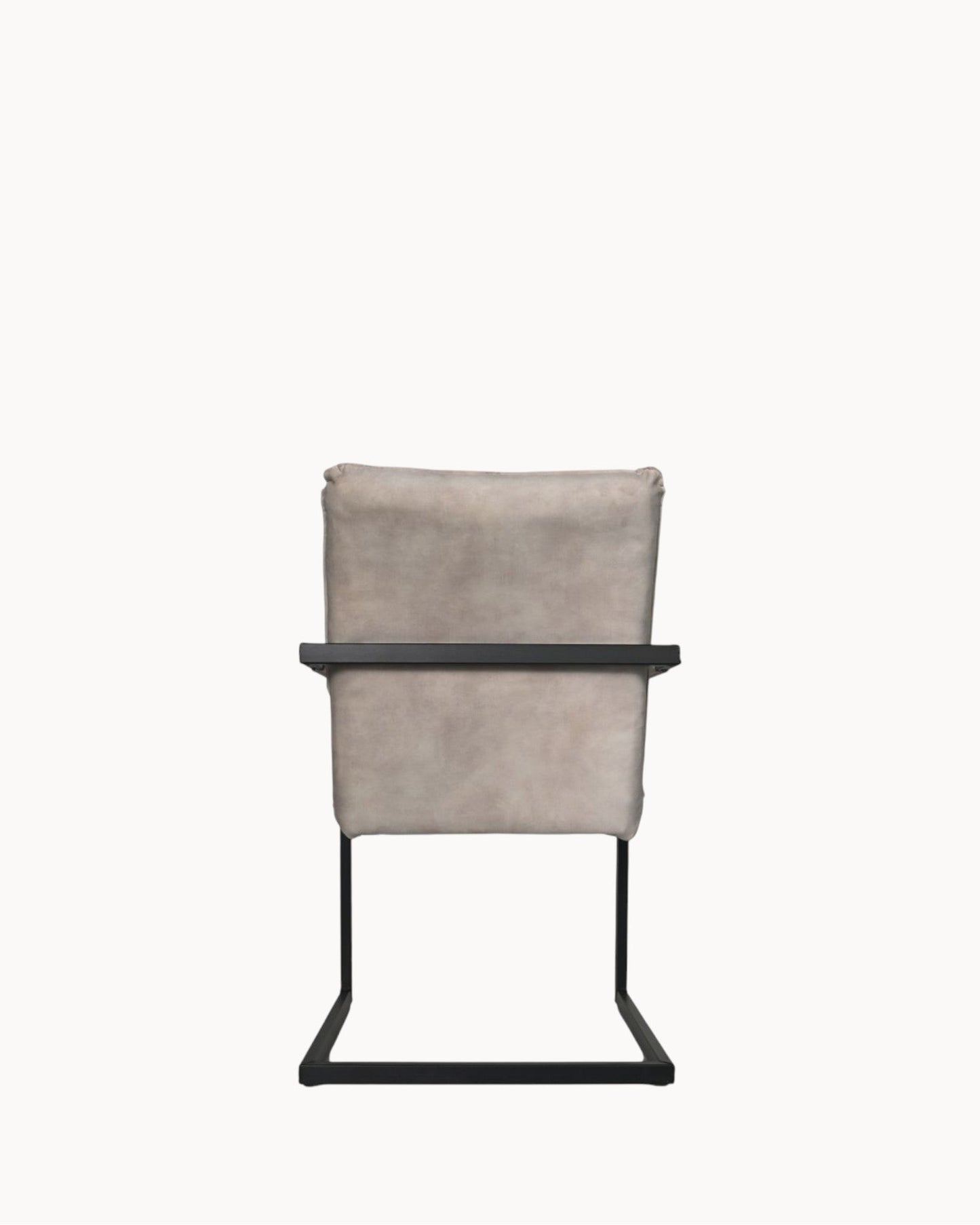 Set of 2 Boston Dining Chairs – Natural and Black – Metal Frame – Dimensions: 56x68x89 cm