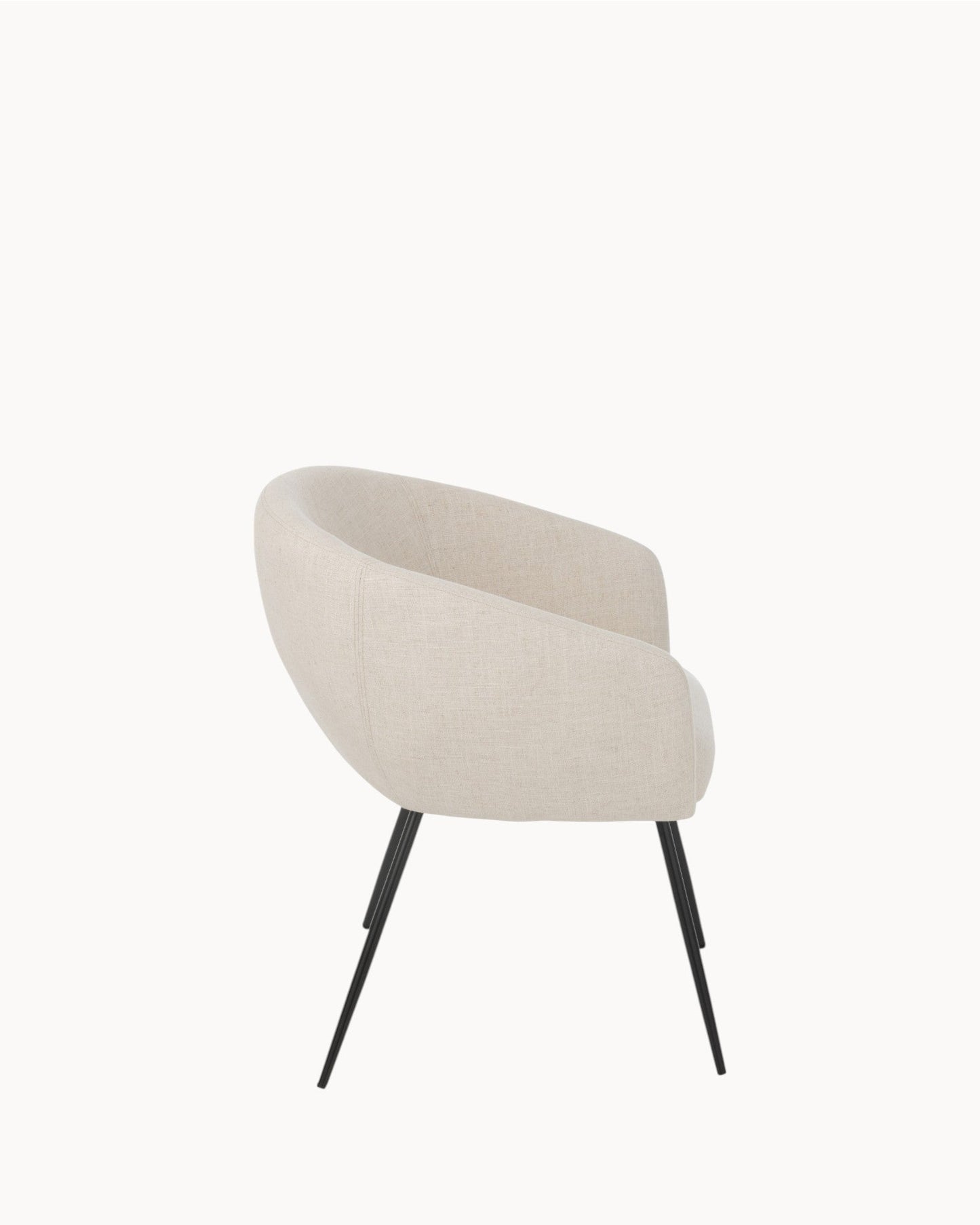 J-Line Wales Chair – Ivory Foam with Metal Frame, 75 cm
