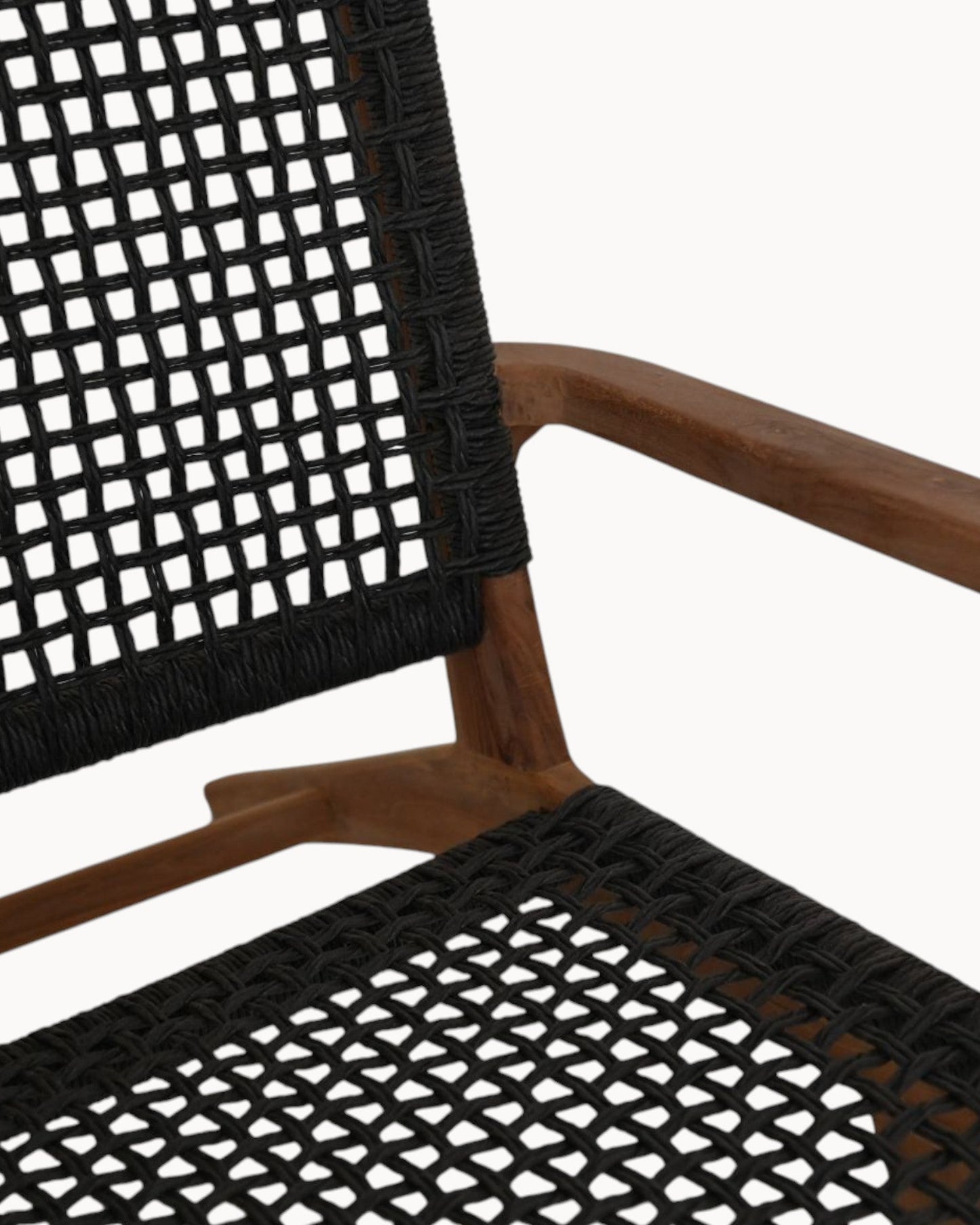 Rio Garden Lounge Chair – Black, Natural Teak & Banana Leaf – Dimensions: 66x80x65 cm