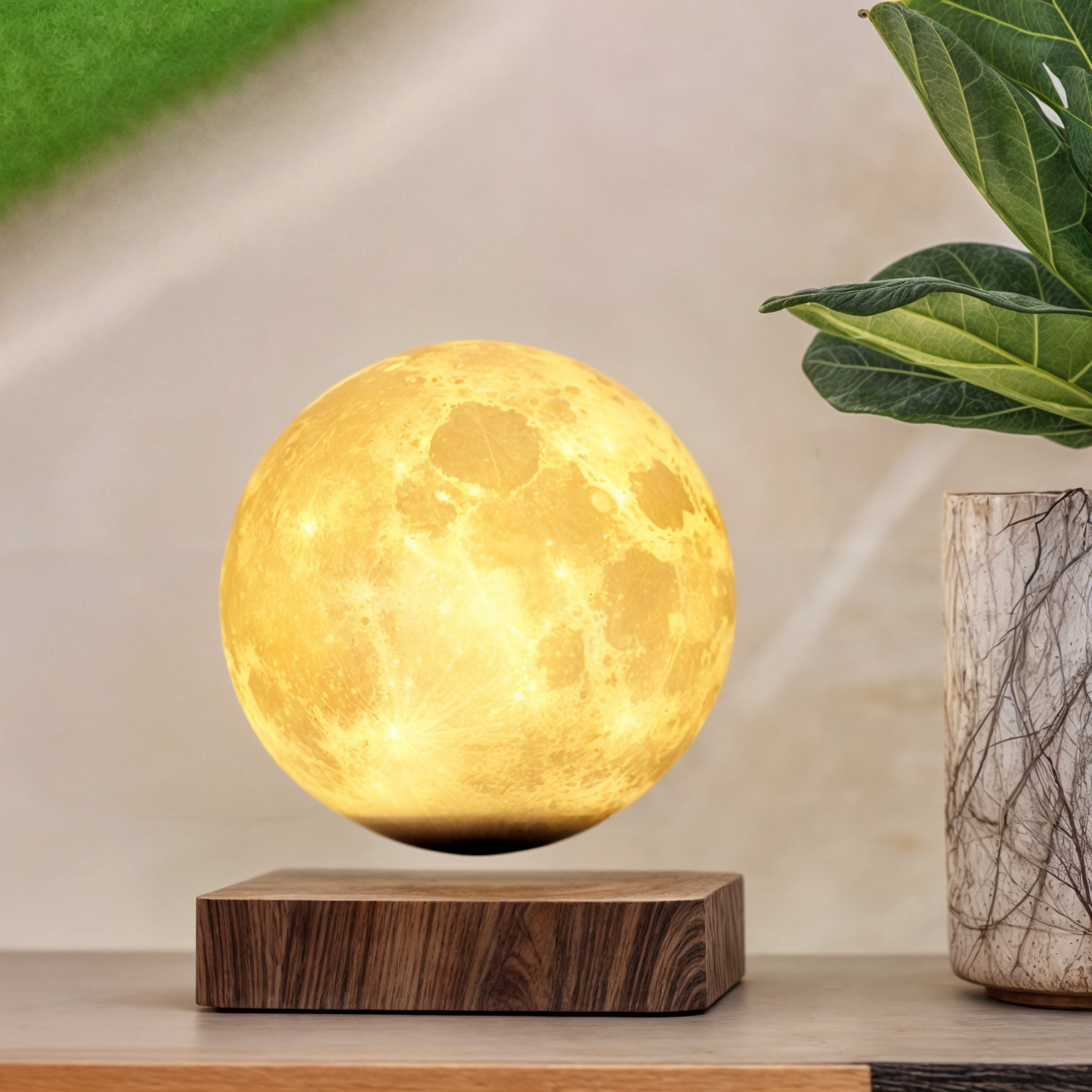 Magnetic Levitation Floating Moon Lamp – 3D Printed LED Night Light with Touch and Remote Control