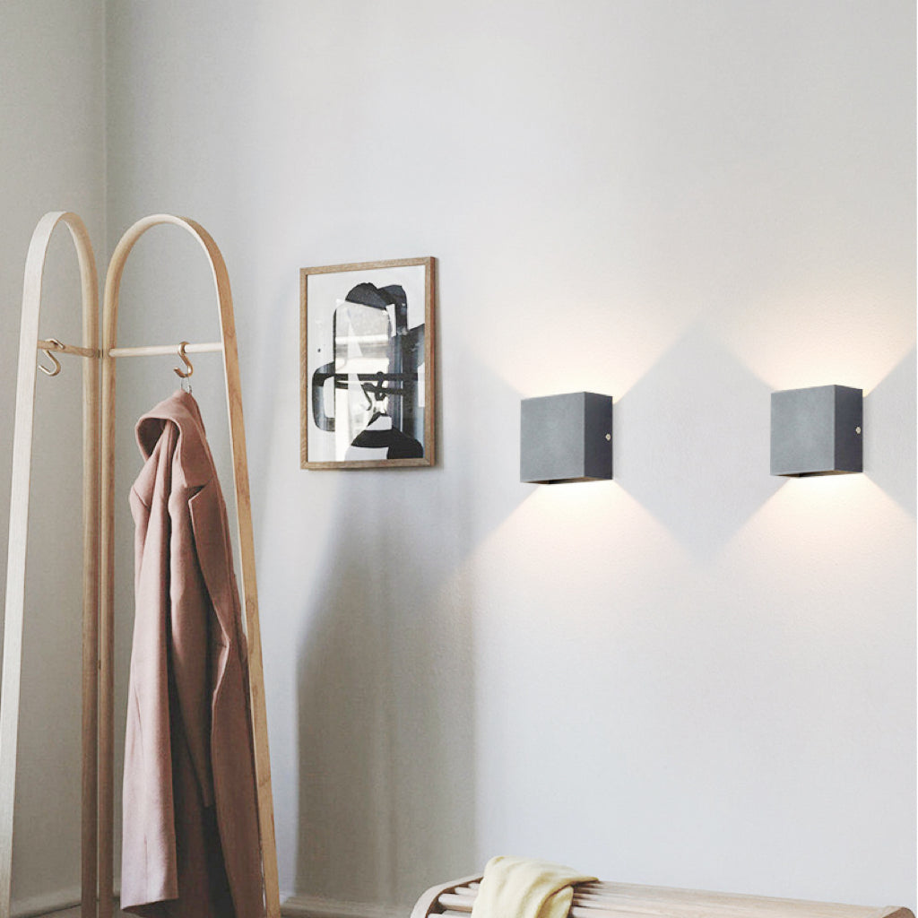 Ray Contemporary LED Outdoor Wall Light - White Metal for Garden or Hall