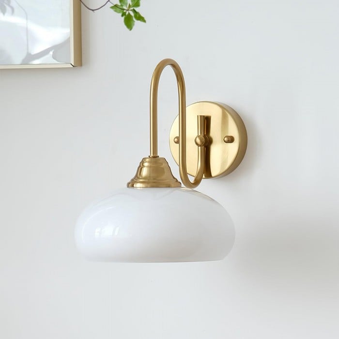 Arabella Bauhaus Glass Shade Curved Wall Sconce