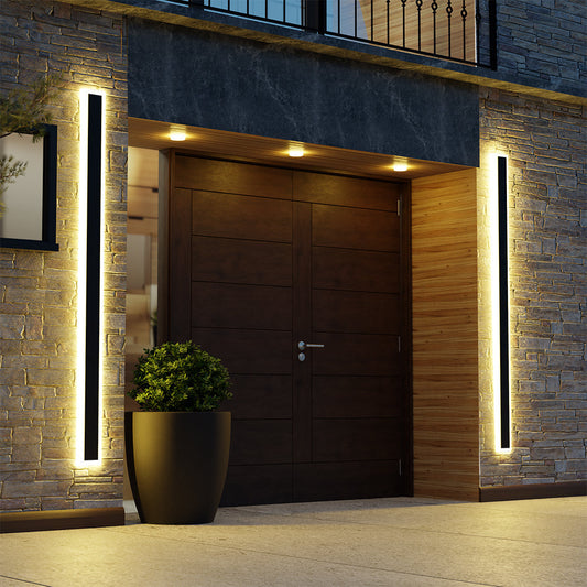 Arisha Contemporary Black Metal LED Outdoor Wall Light for Garden and Balcony