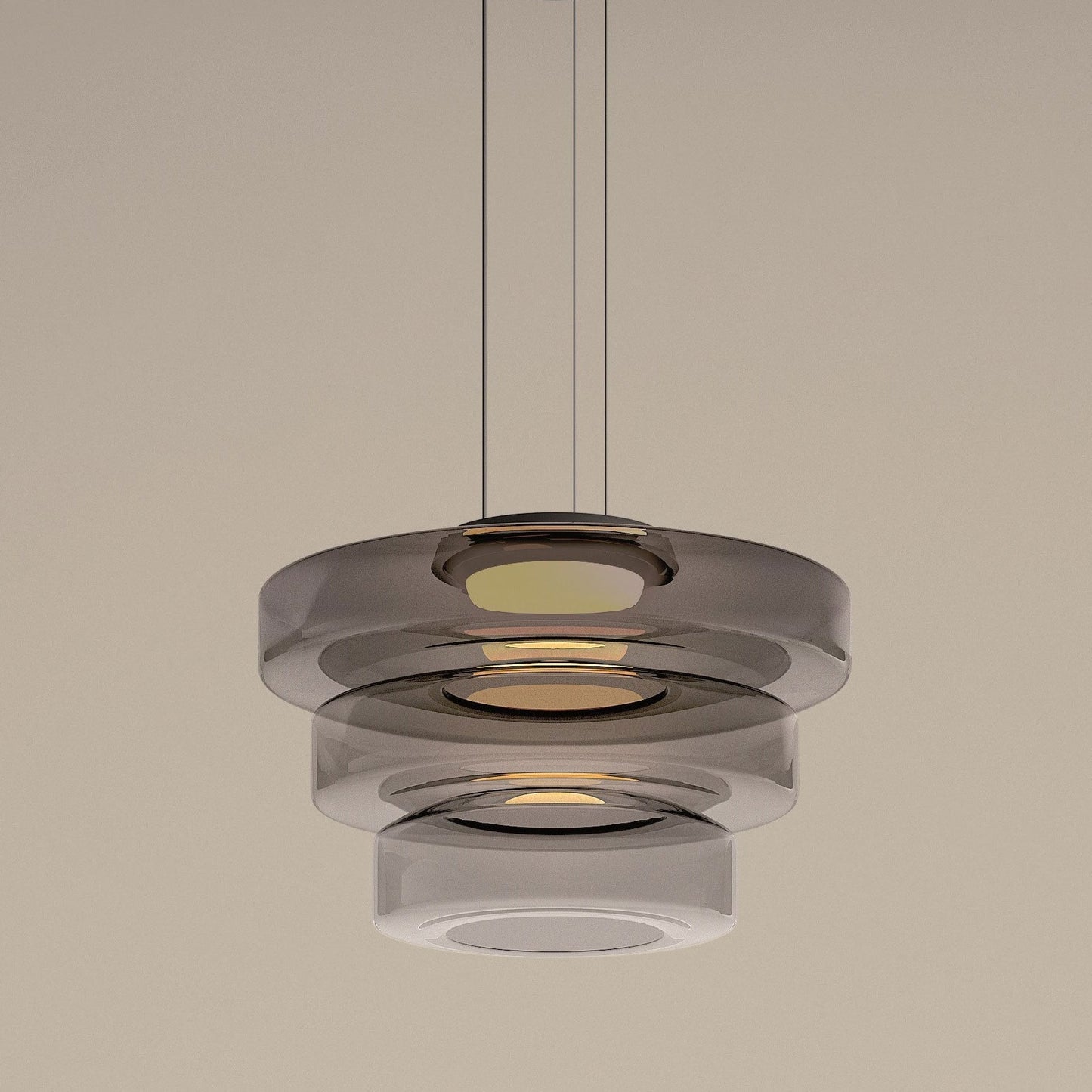 Contemporary Glass Pendant Light | Adjustable Hanging Cable & LED Bulbs | 12W
