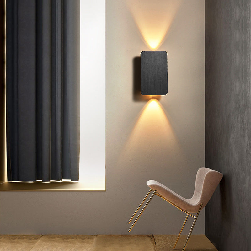 Contemporary Square Indoor Wall Lamp - Metal & Acrylic for Bedroom or Living Room