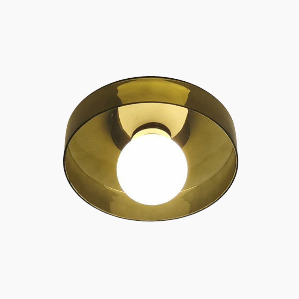 Contemporary Amber Glass Ceiling Light with G9 LED - Available in 25cm and 35cm, 220-240V