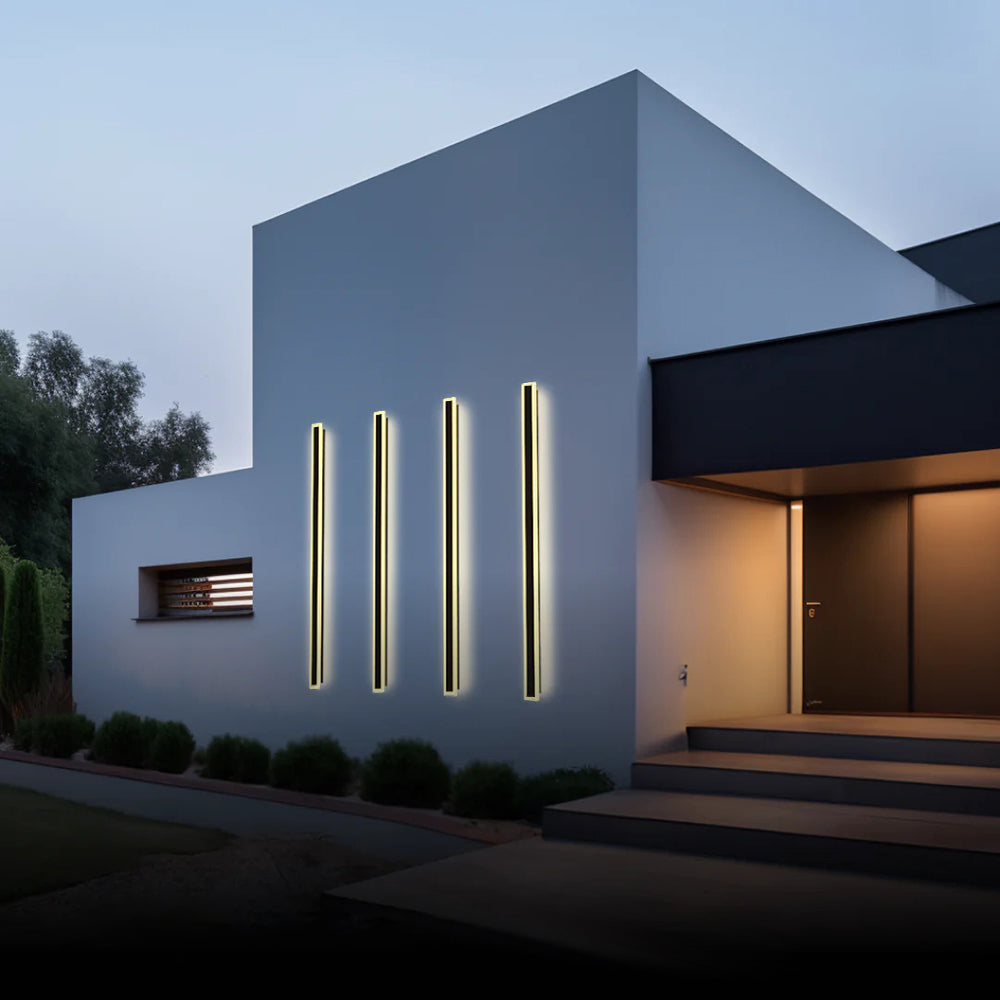Arisha Contemporary Black Metal LED Outdoor Wall Light for Garden and Balcony