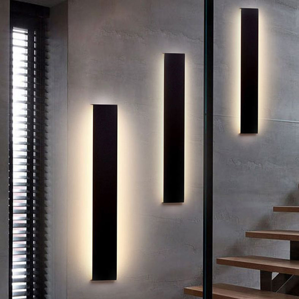 Arisha Contemporary LED Wall Light - Rectangular Design in Black, White, and Gold for Bathroom or Living Room