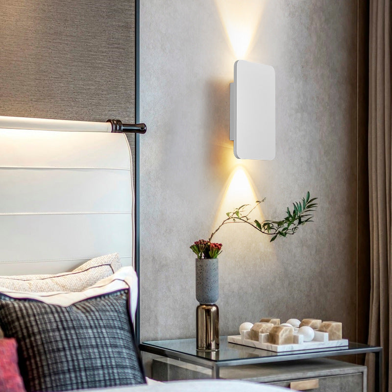 Contemporary Square Indoor Wall Lamp - Metal & Acrylic for Bedroom or Living Room
