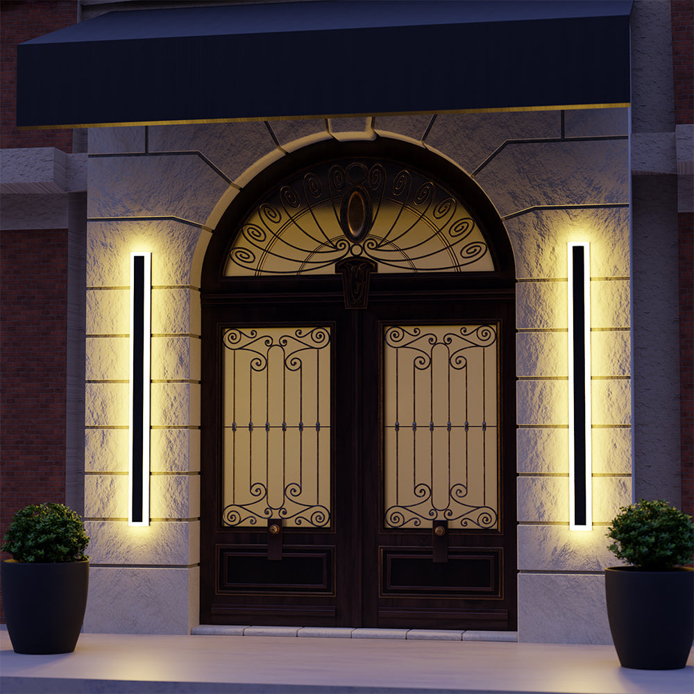 Arisha Contemporary Black Metal LED Outdoor Wall Light for Garden and Balcony