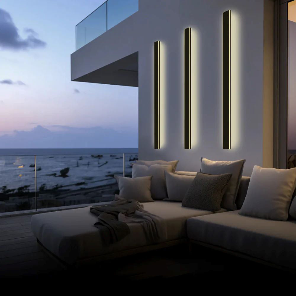 Arisha Black Minimalist Waterproof LED Outdoor Wall Light for Garden and Corridor
