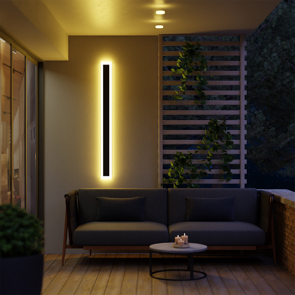 Arisha Contemporary Black Metal LED Outdoor Wall Light for Garden and Balcony