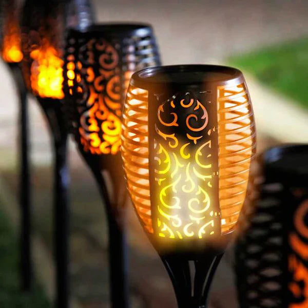 Eco-Friendly Solar Garden Torches - IP65 Waterproof, Automatic On/Off, 10-Hour Runtime