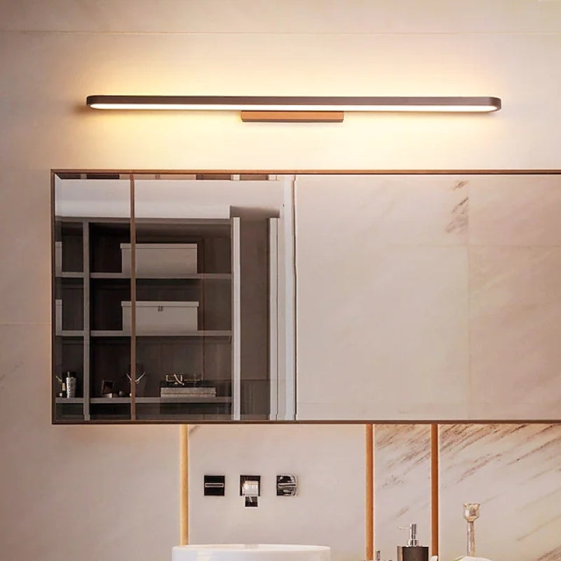 Arisha Contemporary Linear Wall Light in Coffee Finish for Bedroom and Bathroom, Metal Design