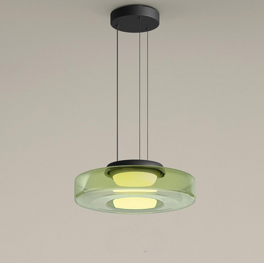 Contemporary Glass Pendant Light | Adjustable Hanging Cable & LED Bulbs | 12W
