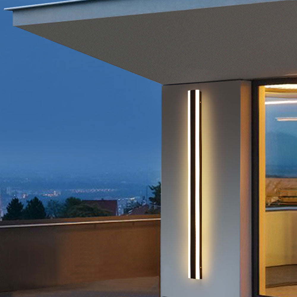 Arisha Contemporary Linear Outdoor Wall Light - Metal and Acrylic for Garden and Hall