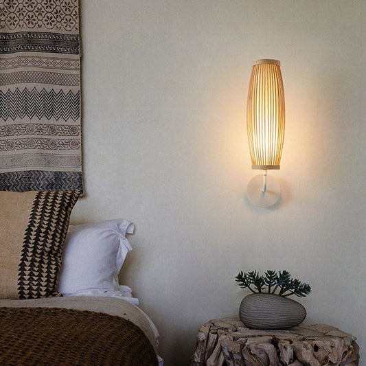 Muto Bamboo LED Wall Light for Indoor Use - Perfect for Bedroom and Living Room
