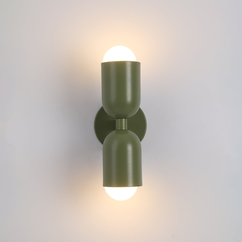 Modern Black Aria LED Wall Lamp with Dual Flames for Indoor and Hallway Use