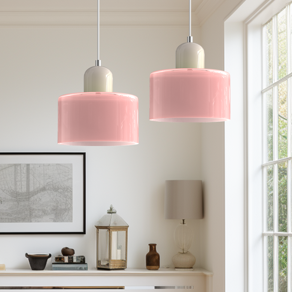 Modern Small Glass Pendant Light - LED, Glass & Metal, Max 12W, E27, Push Button Switch, CE/UL Certified