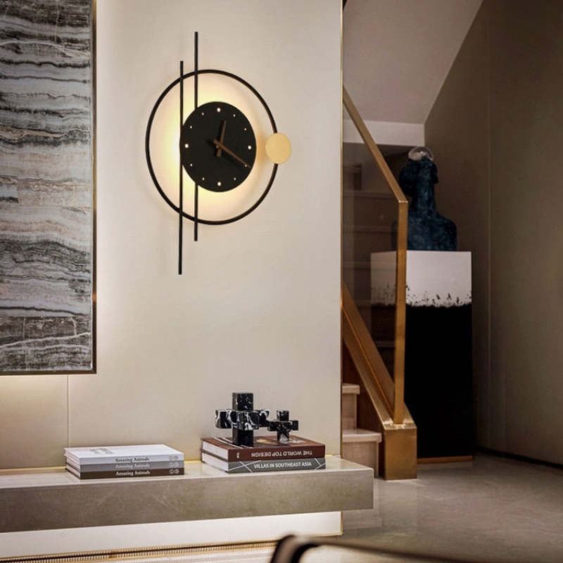 Arisha Contemporary Round LED Wall Clock - Metal and Acrylic Design for Bedroom and Living Room