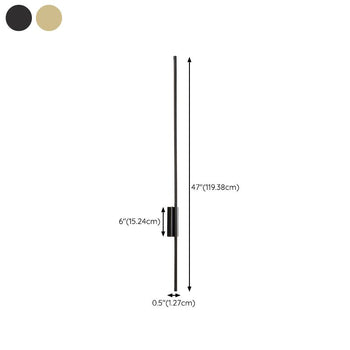 Arisha Contemporary Linear LED Wall Light in Black and Brass for Dining Room, Bedroom, or Bathroom - Available in 61cm, 80cm, 100cm, and 120cm Sizes