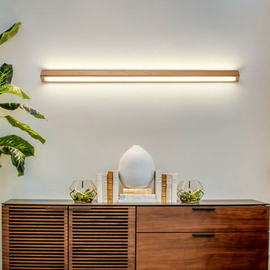 Muto Contemporary Linear LED Wall Lamp with 1/2-Bulb Mirror Front for Living Room
