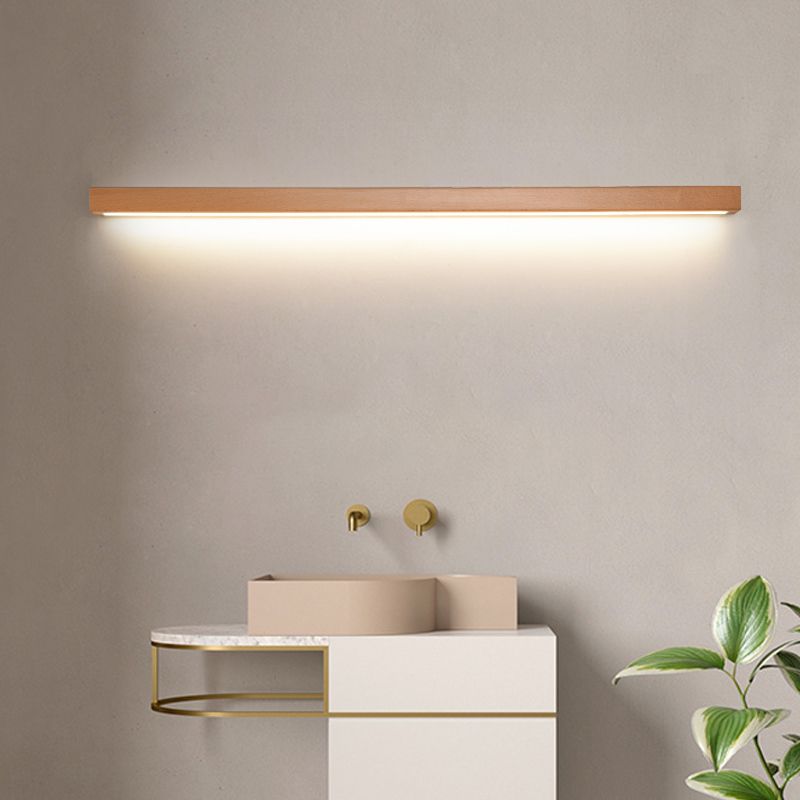Muto Contemporary Linear LED Wall Lamp with 1/2-Bulb Mirror Front for Living Room