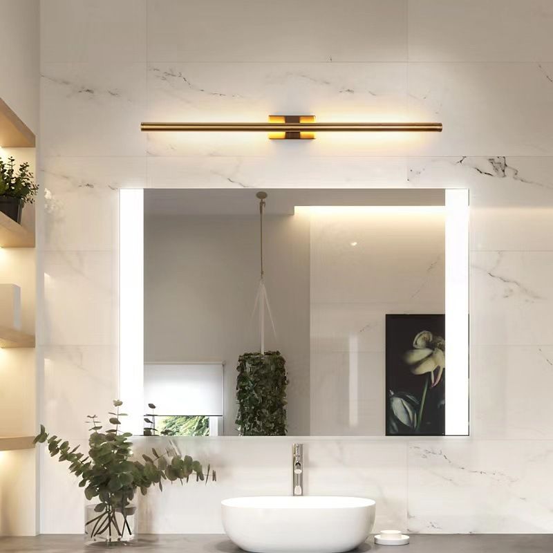 Arisha Contemporary Linear LED Wall Light in Black and Brass for Dining Room, Bedroom, or Bathroom - Available in 61cm, 80cm, 100cm, and 120cm Sizes