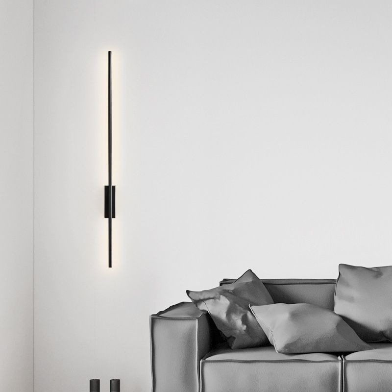 Arisha Contemporary Linear LED Wall Light in Black and Brass for Dining Room, Bedroom, or Bathroom - Available in 61cm, 80cm, 100cm, and 120cm Sizes