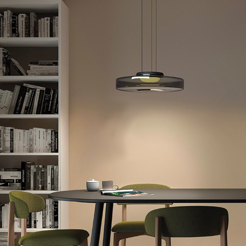 Contemporary Glass Pendant Light | Adjustable Hanging Cable & LED Bulbs | 12W