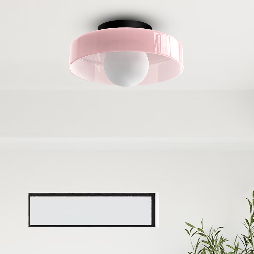 Contemporary Amber Glass Ceiling Light with G9 LED - Available in 25cm and 35cm, 220-240V