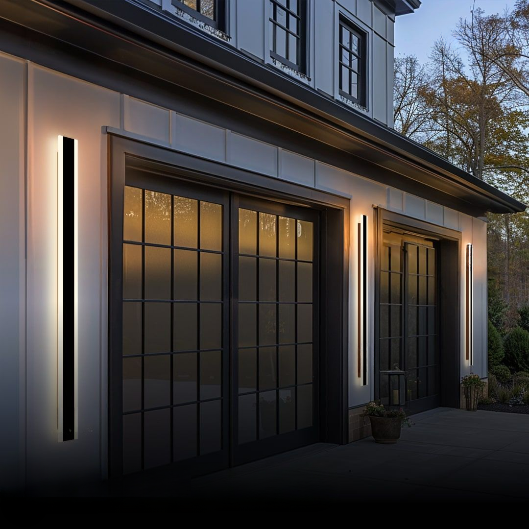 Arisha Contemporary Linear Outdoor Wall Light - Metal and Acrylic for Garden and Hall