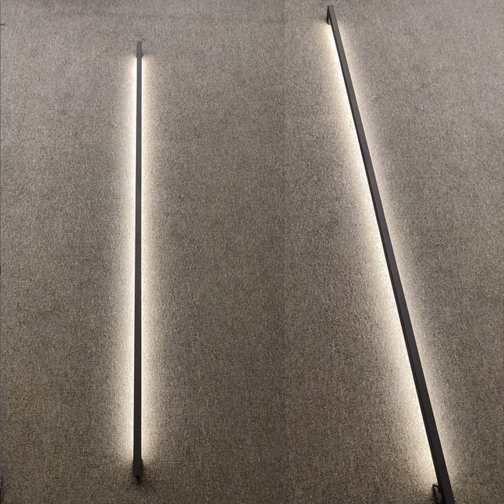 Arisha Slim Linear Modern LED Wall Lamp - Black Metal for Living Room/Indoor Use