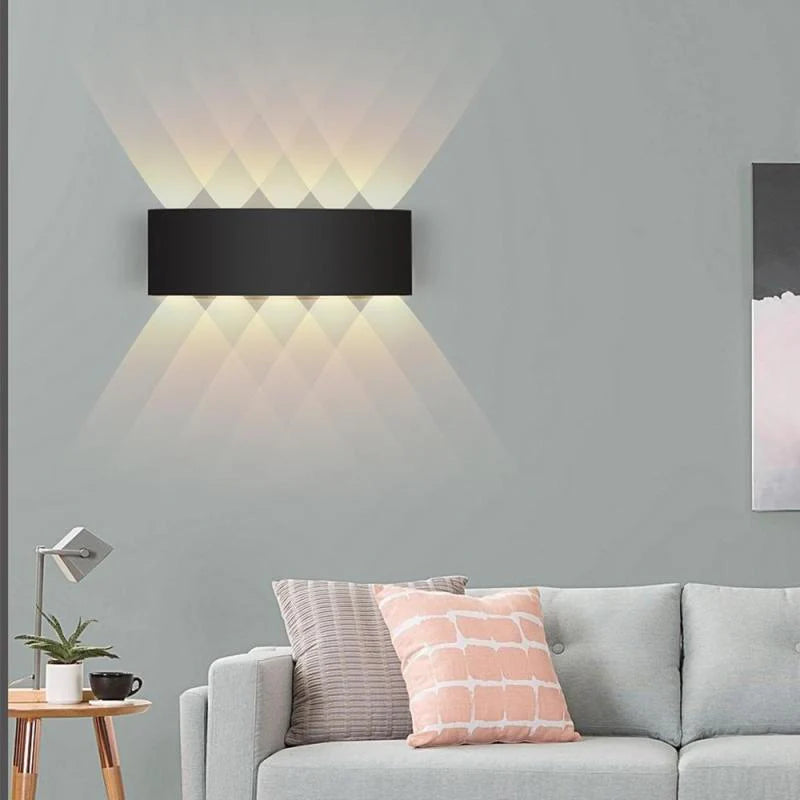 Ray Contemporary Rectangle LED Outdoor Wall Light - White Metal for Patios