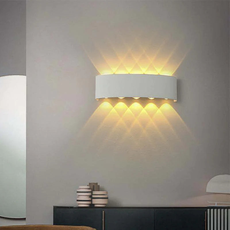 Ray Contemporary Rectangle LED Outdoor Wall Light - White Metal for Patios
