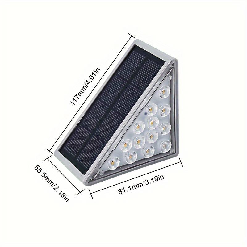 Eco-Friendly Wireless Solar Stair Lights - Automatic On/Off, IP65 Waterproof, 10-Hour Runtime