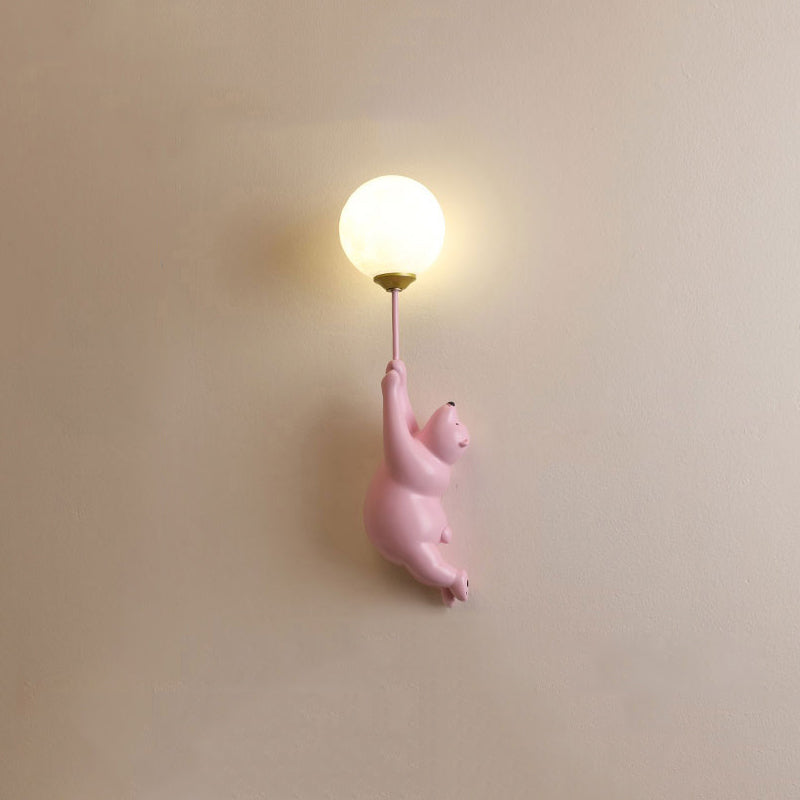 Arisha Design White Bear LED Wall Light for Kids' Rooms and Bedrooms