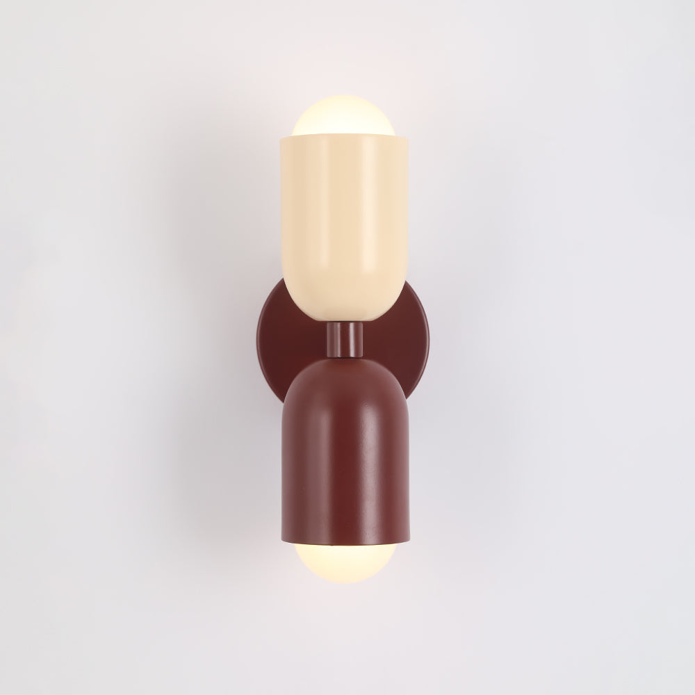 Modern Black Aria LED Wall Lamp with Dual Flames for Indoor and Hallway Use