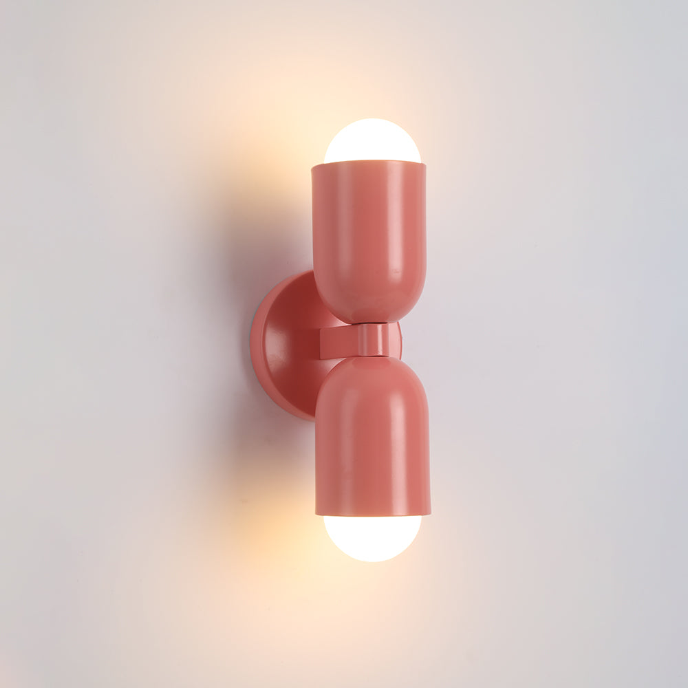 Modern Black Aria LED Wall Lamp with Dual Flames for Indoor and Hallway Use