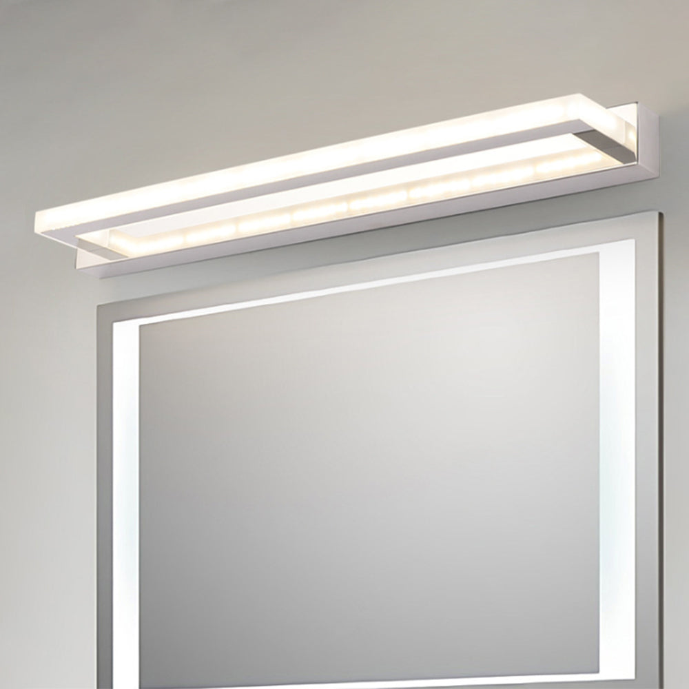 Arisha Rectangular LED Wall Light with Mirror for Bedroom - Metal and Acrylic Design